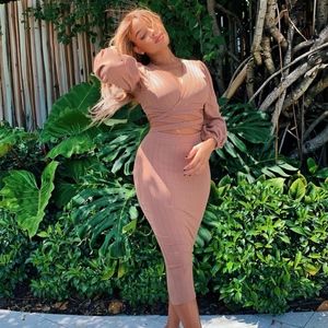 Ribbed Knit Skirt Set